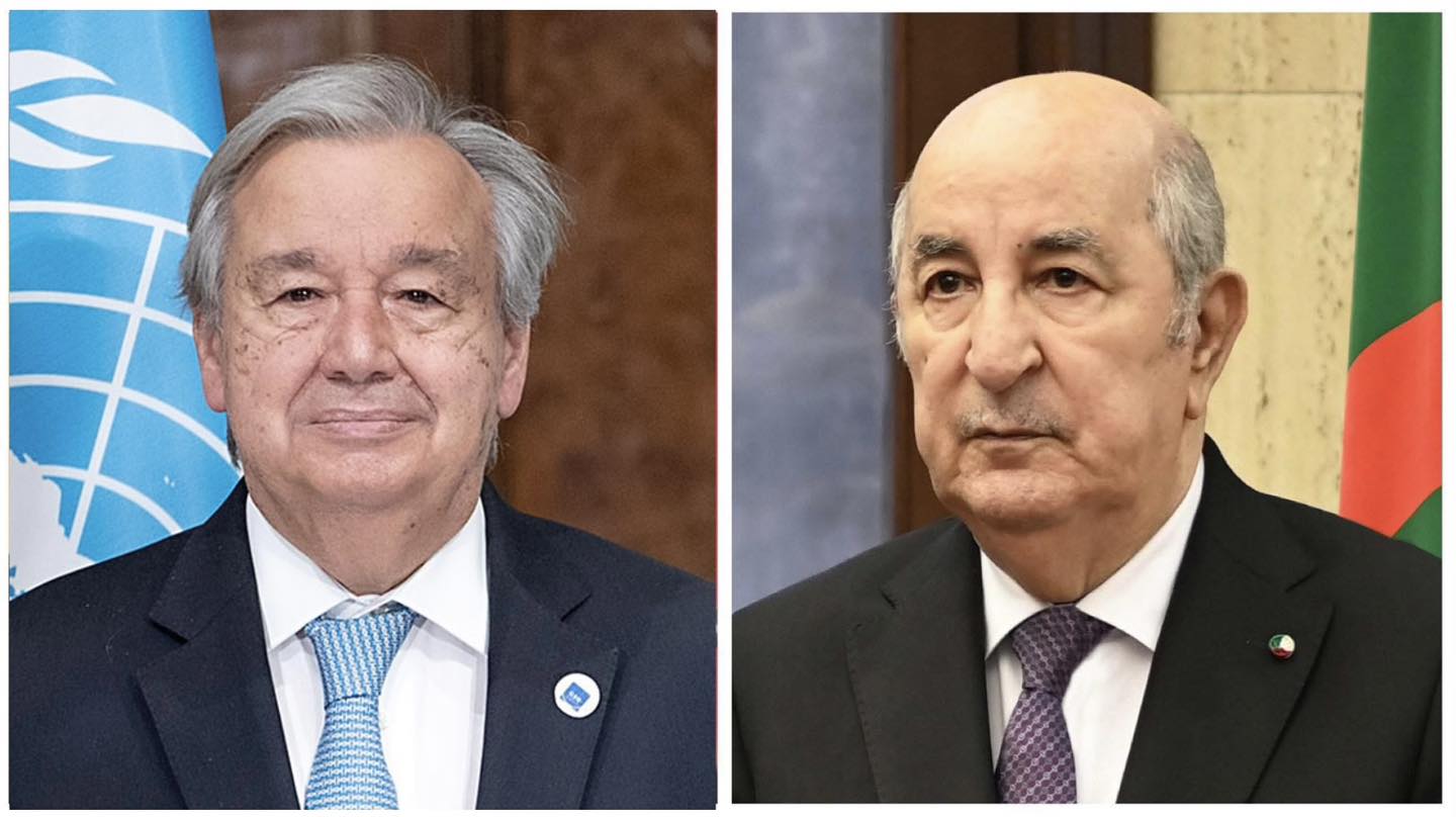 الأمين العام للأمم المتحدة يحمل الوزير الأول نقل تحياته الحارة الى رئيس الجمهورية