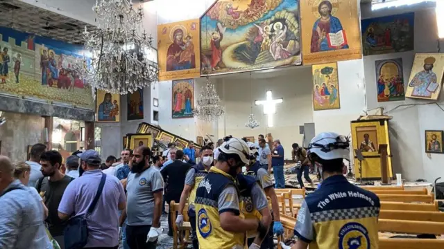 قتلى وجرحى في تفجير انتحاري بكنيسة وسط دمشق